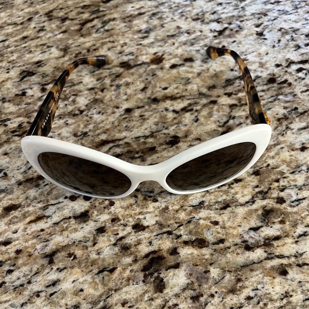 PRADA VOICE 26Q Cat Eye Sunglasses Havana White Yellow Crystal Jewel PR26QS